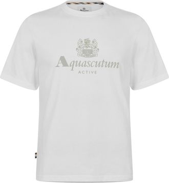 Aquascutum Herenlogo T-Shirt (Wit)