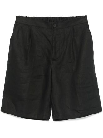Hevò linen shorts - Black