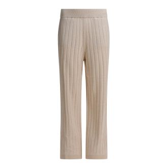 Brunello Cucinelli Pantalones de punto de cachemir - Trousers - Mujer - Beige - M