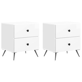 vidaXL Armario De Noche Con Caj&oacute;n 2 Pcs Brillante 43 X 34,5 X 47,5 Cm Vidaxl