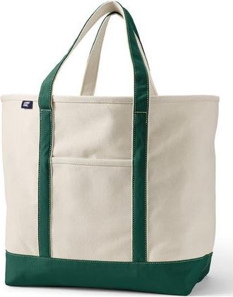 Lands End Lands End Canvas Open Top Tote Bag Regular & Long Handle Carry All - Stylish for Work Travel Beach Errands Great Gift in