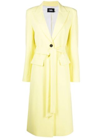 Karl Lagerfeld tailored belted coat - women - Acetate - 38 - Yellow