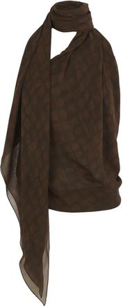 Cortana Copal- top in zijden georgette aarde print- - Dames - Tops zonder mouwen - Bruin - L - Tops