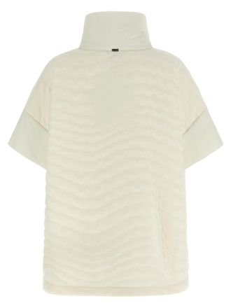 Herno Padded Wave-Effect Jacquard Coat - Cream