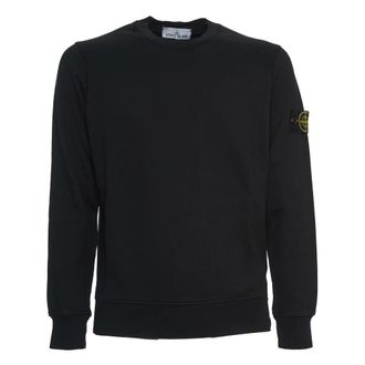 Stone Island Sweatshirts, male, Black, 3XL, Crew Neck Sweatshirt