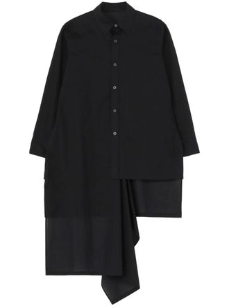 Yohji Yamamoto Camicia con design a strati - Nero