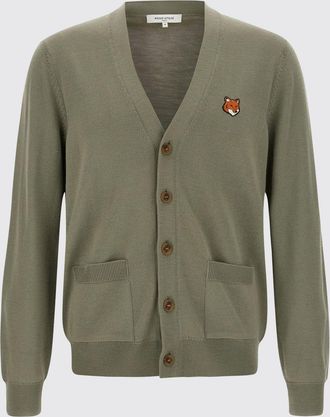 Maison Kitsuné Cardigan di lana con logo Maison Kitsuné