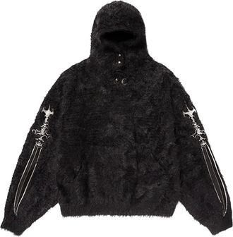 Thug Club Felpa Sword con cappuccio in pelliccia sintetica - Nero