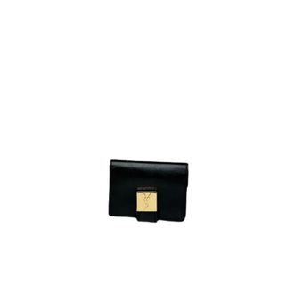 Saint Laurent Pre-owned Wallets, female, Black, Size: ONE SIZE Pre-owned Vintage Card Holder