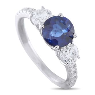 Luxury Bazaar Platinum 0.77ct Diamond and Sapphire Ring MF22-052126