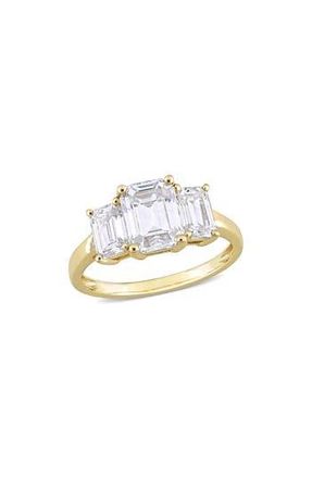 Delmar Emerald Cut Lab Created Moissanite Ring in Gold at Nordstrom Rack, Size 9