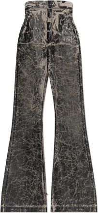Rick Owens Vuilbroek - Dames - Wijde Broeken - Zwart - M - Katoen - Broeken