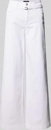 Marc Cain Wide Leg Hose mit G&uuml;rtel in Weiss, Gr&ouml;&szlig;e 40