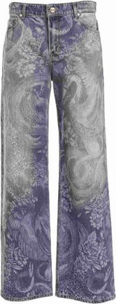 Roberto Cavalli Wide Jeans - Dames - Jeans - Blauw - Maat: W30 Katoen