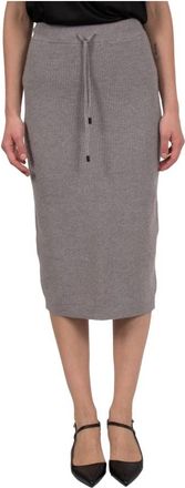 PESERICO Midi Rok - Dames - Kokerrokken - Grijs - XS - Wol - Rokken