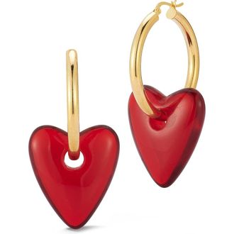Sphera Milano Resin Heart Drop Earrings in Gold/Red at Nordstrom Rack