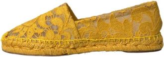 Dolce & Gabbana Gele Kant Espadrilles Stijl - Dames - Espadrilles - Geel - 35 EU - Katoen - Schoenen