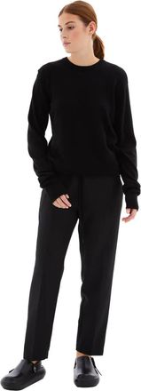 Jil Sander Womens Cn Ls Black Cotton Sweater - Size EU 36 (Womens)