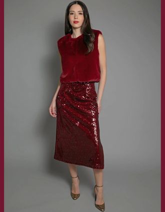 Nooki Design Womens EDELWEISS GILET IN RED - Size: 10/8