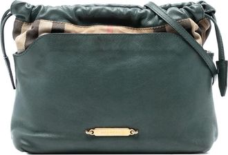 Burberry Pre-owned Shoulder Bags, female, Green, Size: ONE SIZE Pre-owned Leather Shoulder Bag