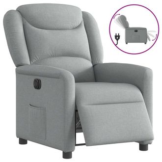 vidaXL Poltrona Elettrica Reclinabile Grigio Chiaro In Tessuto - Vidaxl