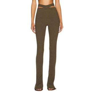 ADĀMO Andrea Adamo Broeken, Dames, Groen, M, Polyester, Flare Broek