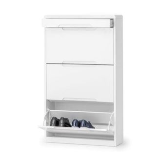 Julian Bowen Manhattan Shoe Cabinet With Drawer 1.2m White - Julian Bowen | TJ Hughes