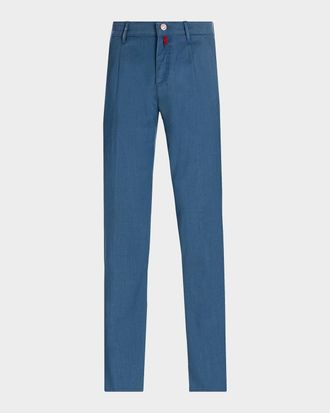 Kiton Men & apos;s Stretch-Cotton Straight-Leg Trousers