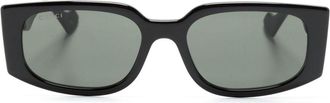 Gucci Double G rectangle-frame sunglasses - women - Acetate - 55 - Black