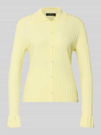 Marc Cain Strickjacke aus Viskose-Mix mit Umlegekragen in Hellgelb, Gr&ouml;&szlig;e 34