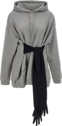 Maison Margiela Grey Hoodie dress with gloves