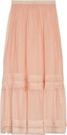 Momoni Hopi Skirt - Dames - Midirokken - Roze - M - Satijn - Rokken