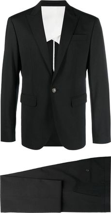 Dsquared2 single-breasted wool-blend suit - men - Cotton/Elastane/Polyester/Virgin Wool - 46 - Black