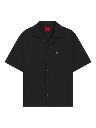 HUGO BOSS short-sleeve button-up shirt - Black
