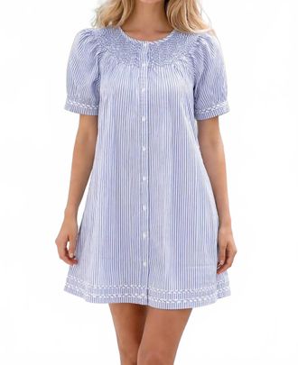 Oliphant Embroidered Mini Dress In Sconset Blue