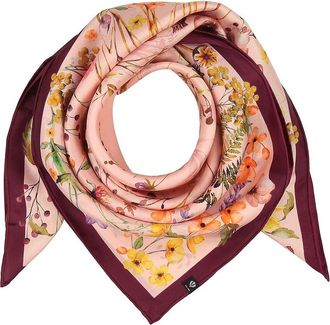 V. Fraas Cottage Floral Square Silk Scarf