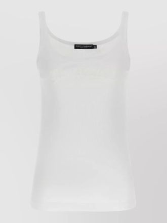 Dolce & Gabbana cotton logo-embroidered tank top