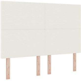 vidaXL LED Headboard with LED Strip Lights Manual Cream 160 cm Fabric vidaXL