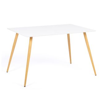 IDMarket Tavolo Da Pranzo Scandinavo Per 6 Persone Bianco 120 Cm Sara