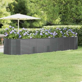 vidaXL Jardinera Arriate Acero Galvanizado Antracita 396x100x68cm Vidaxl