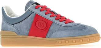 Valentino Garavani Mens Air Force Blue Suede Upvillage Sneakers&acirc; Greycoralrednerogreyneroambra