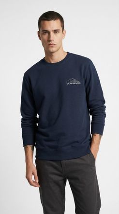 Quiksilver Sweatshirt QUIKSILVER BASIC GRAPHIC CREW, Herren, Gr. XXL (56), schwarz navy, Obermaterial: 60% Baumwolle, 40% Polyester, Sweatshirts Sweatshirt, spor