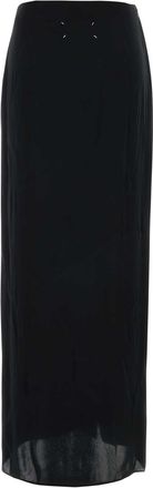 Maison Margiela Womens Satin Skirt Black Acetate Silk