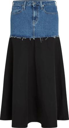 Karl Lagerfeld Maxi-rok met denim vlakken - Blauw