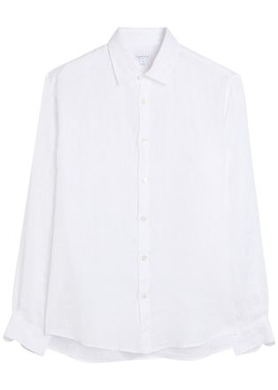 Sunspel Linen Shirt - White - XL