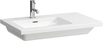 Laufen Living Square lavabo, asym&eacute;trique, tablette &agrave; droite, sans