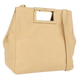 Ferragamo Pre-owned Shoulder Bag - Dames - Pre-owned - Beige - Maat: ONE Size Leer
