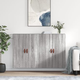 Berkfield Home Wall Mounted Cabinets 2 pcs Grey Sonoma 69.5x34x90 cm
