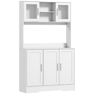 HOMCOM Alacena de cocina 108x35x180 cm blanco
