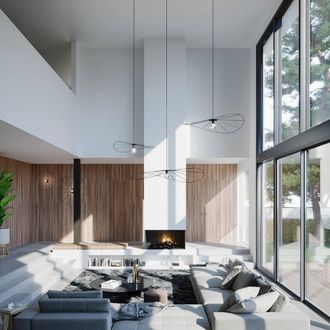 Sollux Lighting Minimalistic Pendant Lamp 150x140x140cm 1xLight in Black | Size: 150 x 140 x 140 cm